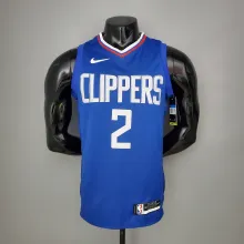 NBA Men Los Angeles Clippers Blue LEONARD#2 Jersey High Quality Name and Number Print