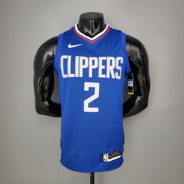 NBA Men Los Angeles Clippers Blue LEONARD#2 Jersey High Quality Name and Number Print