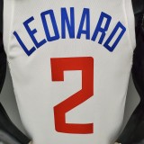 NBA Men Los Angeles Clippers White  LEONARD#2 Jersey High Quality Name and Number Print