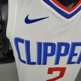 NBA Men Los Angeles Clippers White  LEONARD#2 Jersey High Quality Name and Number Print