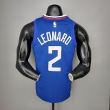 NBA Men Los Angeles Clippers Blue LEONARD#2 Jersey High Quality Name and Number Print