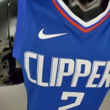 NBA Men Los Angeles Clippers Blue LEONARD#2 Jersey High Quality Name and Number Print