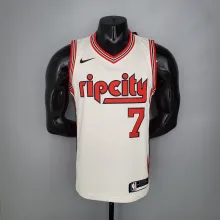 NBA Portland Trail Blazers Beige #7 ROY Jersey High Quality Name and Number Print