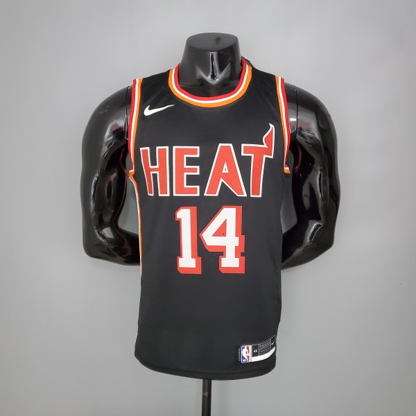 NBA Men Season 2018 Miami Heat Black #14 HERRO Jersey High Quality Name and Number Print