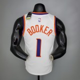 NBA Men Phoenix Suns White #1 BOOKER Jersey High Quality Name and Number Print