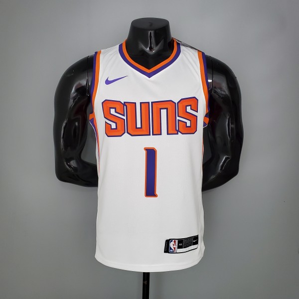 NBA Men Phoenix Suns White #1 BOOKER Jersey High Quality Name and Number Print