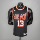 NBA Men Season 2018 Miami Heat Black #13 ADEBAYO Jersey High Quality Name and Number Print