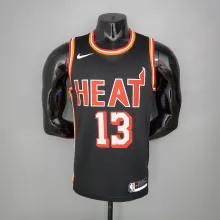 NBA Men Season 2018 Miami Heat Black #13 ADEBAYO Jersey High Quality Name and Number Print