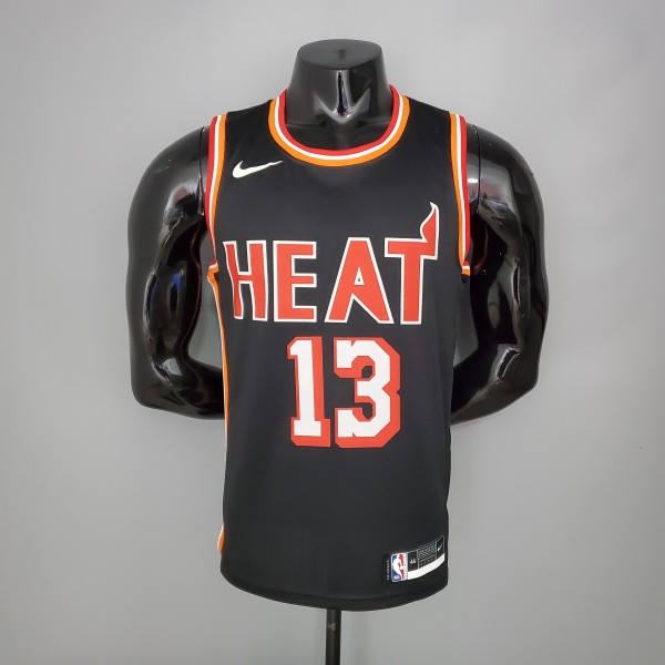 NBA Men Season 2018 Miami Heat Black #13 ADEBAYO Jersey High Quality Name and Number Print