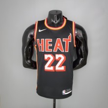 NBA Men Season 2018 Miami Heat Black #22 BUTLER Jersey High Quality Name and Number Print