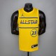 NBA Men 2021 All Star Jerseys Yellow #23 JAMES Jersey High Quality Name and Number Print
