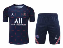21/22 PSG Training Jersey--Short Sleeve and Short Pant Training Tracksuit