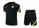 21/22 Chelsea Black Training Set--Short sleeve and Short Pant Training Tracksuit