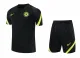 21/22 Chelsea Black Training Set--Short sleeve and Short Pant Training Tracksuit