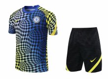 21/22 Chelsea Training Set--Short sleeve and Short Pant Training Tracksuit