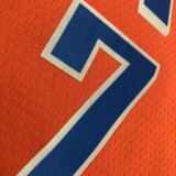 NBA New Season 2021 Men Oklahoma City Thunder Orange #7 ANTHONY Jersey High Quality Name and Number Print