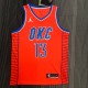 NBA New Season 2021 Men Oklahoma City Thunder Orange #13 GEORGE Jersey High Quality Name and Number Print