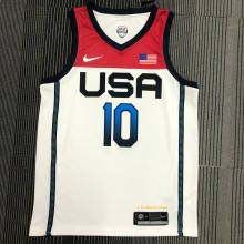 NBA Men Tokoyo Olimpics 2020 USA National White #10 TATUM Jersey High Quality Name and Number Print