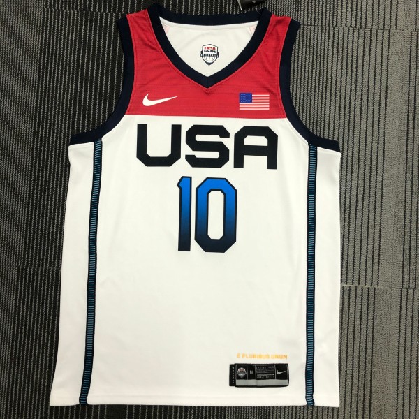 NBA Men Tokoyo Olimpics 2020 USA National White #10 TATUM Jersey High Quality Name and Number Print