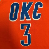 NBA New Season 2021 Men Oklahoma City Thunder Orange #3 PAUL Jersey High Quality Name and Number Print