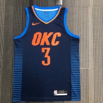 NBA Men Oklahoma City Thunder Dark Blue #3 PAUL Jersey High Quality Name and Number Print