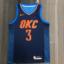 NBA Men Oklahoma City Thunder Dark Blue #3 PAUL Jersey High Quality Name and Number Print
