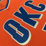 NBA New Season 2021 Men Oklahoma City Thunder Orange #0 WESTBROOK Jersey High Quality Name and Number Print