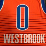 NBA New Season 2021 Men Oklahoma City Thunder Orange #0 WESTBROOK Jersey High Quality Name and Number Print