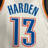 NBA Men Oklahoma City Thunder White #13 HARDEN Jersey High Quality Name and Number Print