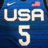NBA Men Tokoyo Olimpics 2020 USA National Blue #5 LAVINE Jersey High Quality Name and Number Print