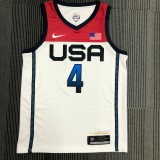 NBA Men Tokoyo Olimpics 2020 USA National White #4 BEAL Jersey High Quality Name and Number Print