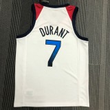 NBA Men Tokoyo Olimpics 2020 USA National White #7 DURANT Jersey High Quality Name and Number Print