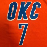 NBA New Season 2021 Men Oklahoma City Thunder Orange #7 ANTHONY Jersey High Quality Name and Number Print
