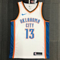 NBA Men Oklahoma City Thunder White #13 HARDEN Jersey High Quality Name and Number Print