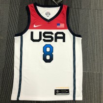 NBA Men Tokoyo Olimpics 2020 USA National White #8 MIDDLETON Jersey High Quality Name and Number Print