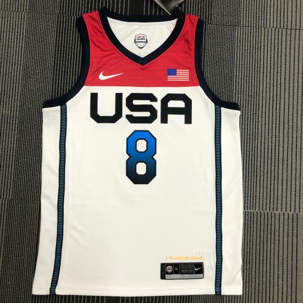 NBA Men Tokoyo Olimpics 2020 USA National White #8 MIDDLETON Jersey High Quality Name and Number Print