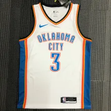 NBA Men Oklahoma City Thunder White #3 PAUL Jersey High Quality Name and Number Print