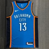 NBA Men Oklahoma City Thunder Blue #13 HARDEN Jersey High Quality Name and Number Print