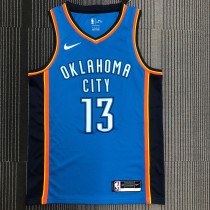 NBA Men Oklahoma City Thunder Blue #13 HARDEN Jersey High Quality Name and Number Print