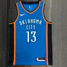 NBA Men Oklahoma City Thunder Blue #13 HARDEN Jersey High Quality Name and Number Print