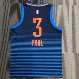 NBA Men Oklahoma City Thunder Dark Blue #3 PAUL Jersey High Quality Name and Number Print