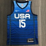 NBA Men Tokoyo Olimpics 2020 USA National Blue #15 BOOKER Jersey High Quality Name and Number Print