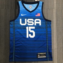NBA Men Tokoyo Olimpics 2020 USA National Blue #15 BOOKER Jersey High Quality Name and Number Print