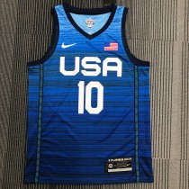 NBA Men Tokoyo Olimpics 2020 USA National Blue #10 TATUM Jersey High Quality Name and Number Print