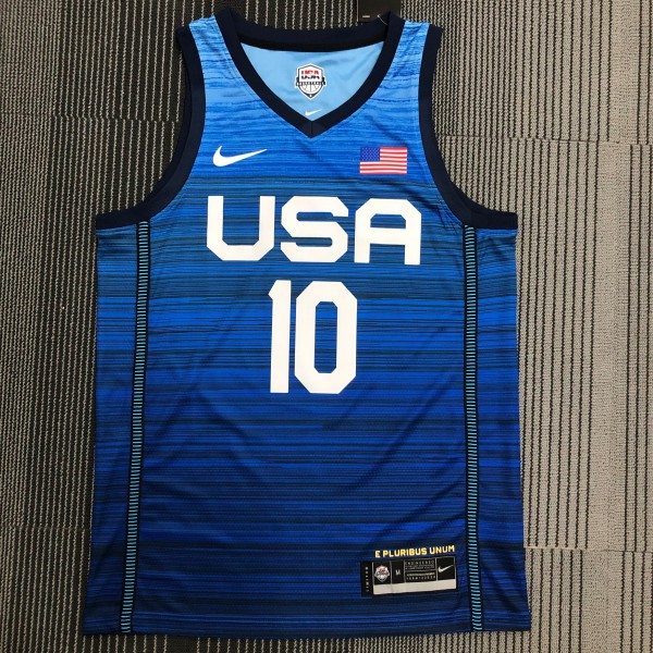 NBA Men Tokoyo Olimpics 2020 USA National Blue #10 TATUM Jersey High Quality Name and Number Print