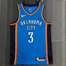 NBA Men Oklahoma City Thunder Blue #3 PAUL Jersey High Quality Name and Number Print