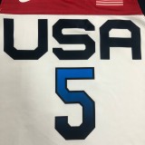 NBA Men Tokoyo Olimpics 2020 USA National White #5 LAVINE Jersey High Quality Name and Number Print