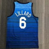 NBA Men Tokoyo Olimpics 2020 USA National Blue #6 LILLARD Jersey High Quality Name and Number Print