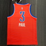 NBA New Season 2021 Men Oklahoma City Thunder Orange #3 PAUL Jersey High Quality Name and Number Print