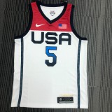 NBA Men Tokoyo Olimpics 2020 USA National White #5 LAVINE Jersey High Quality Name and Number Print